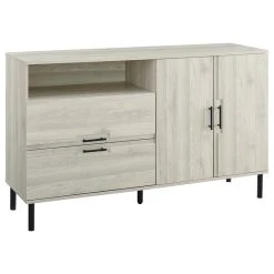Walker Edison 56" Modern Detailed Door Frame Sideboard, Birch