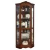 Beaumont Lane Corner Curio Cabinet In Medallion Cherry