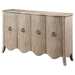 Coast To Coast Imports, LLC Four Door Media Credenza, Distressed Soft Brown