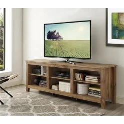 Walker Edison 70" Wood Media TV Stand Storage Console, Barnwood 8 Walker Edison 70" Wood Media TV Stand Storage Console, Barnwood -NovaSolo Shop 49a1d6e10b293908 2078 w800 h800 b0 p0