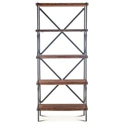 World Interiors Blayne 78-Inch Tall Live Edge Bookshelf