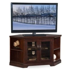 Leick Home Leick Riley Holliday 46" Corner TV Stand In Chocolate Cherry