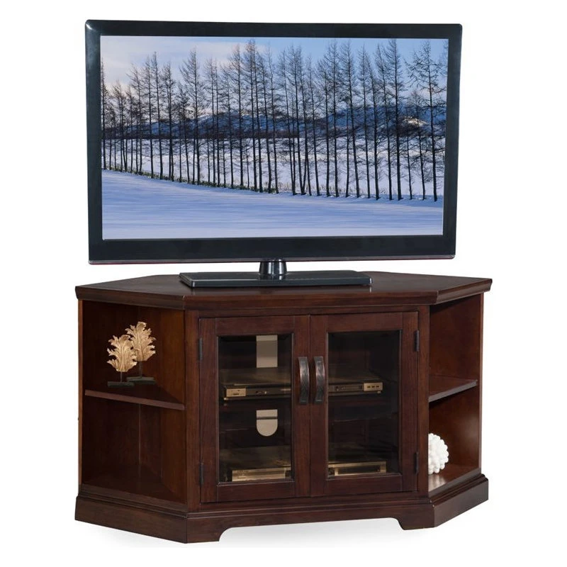 Leick Home Leick Riley Holliday 46" Corner TV Stand In Chocolate Cherry