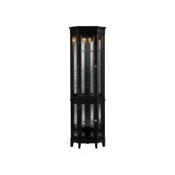 SEI Furniture Essex Corner Curio In Black