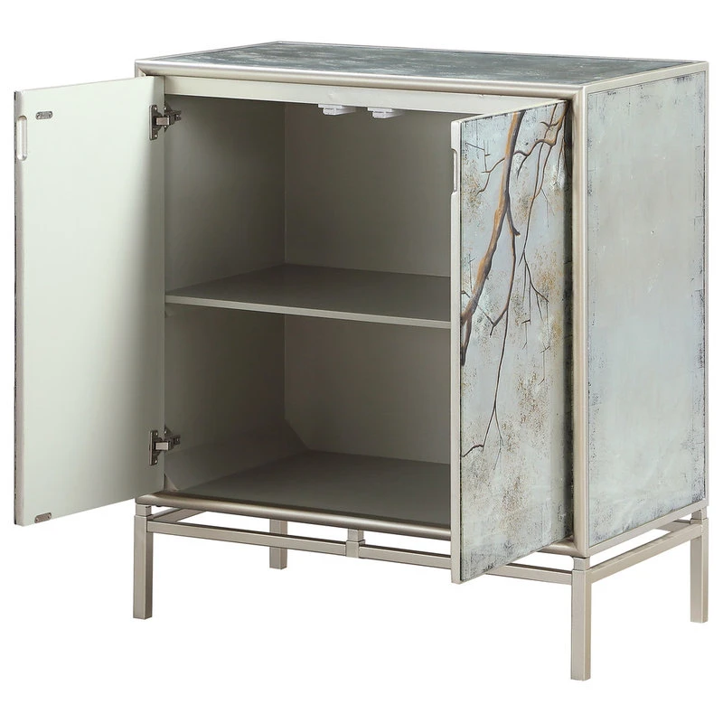 Coast To Coast Imports, LLC Silvermist Winter Forest 2-Door Cabinet - Image 3