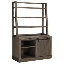 Benzara, Woodland Imprts, The Urban Port Luxenford 2-Piece Home Office Credenza With Hutch