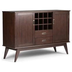 Simpli Home Ltd. Draper Mid Century Sideboard Buffet And Wine Rack