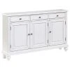 Coast To Coast Imports, LLC Dove White Rub 3 Door 3 Drawer Credenza