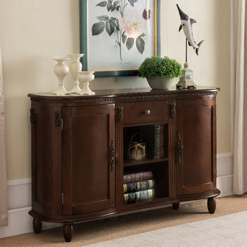 Pilaster Designs Wally Contemporary Sideboard Buffet Storage Console Table, Walnut Wood - Image 2