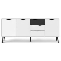 Tvilum Diana 77" Sideboard In White And Black