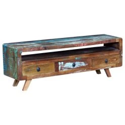 Vida XL International B.V. VidaXL TV Cabinet With 3 Drawers Solid Reclaimed Wood Media Console TV Stand