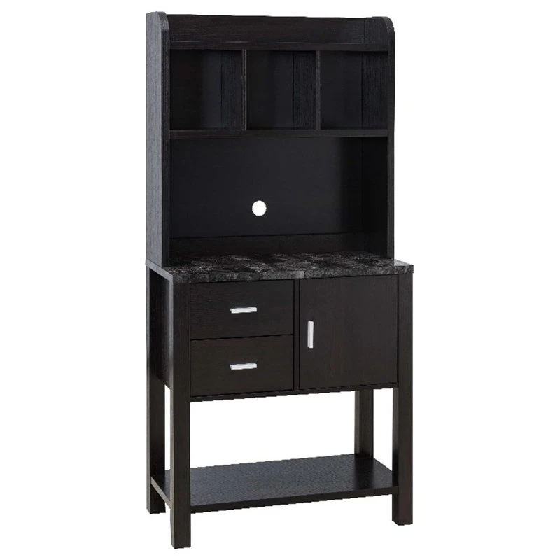 Smart Home Furniture 2-Drawer Wood Baker's Cabinet In Red Cocoa/Black