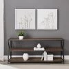 Walker Edison 60" X-Frame Metal And Wood Media Bookshelf, Rustic Oak