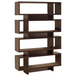 Coaster Home Furnishings Coaster 4 Tier Contemporary Open Back Bookcase In Cappuccino