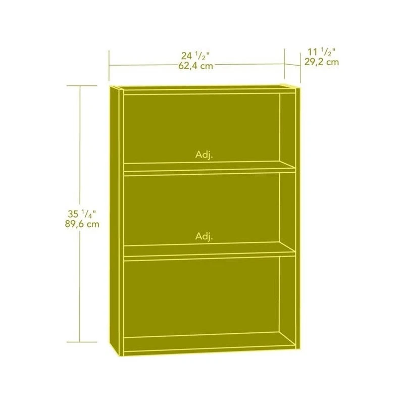 Sauder Beginnings Modern Engineered Wood 3-Shelf Bookcase In Highland Oak - Image 2