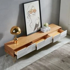 HOMARY Modern TV Stand White & Gold Media Console With 3 Drawer, Small 15 HOMARY Modern TV Stand White & Gold Media Console With 3 Drawer, Small -NovaSolo Shop 67e1e42400eec217 1554 w800 h800 b0 p0