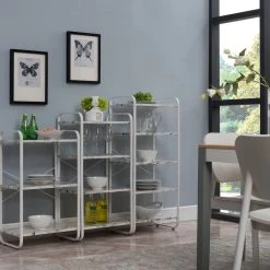 Pilaster Designs Liese White Transitional Freestanding 5 Tier Storage Organizer Unit 7 Pilaster Designs Liese White Transitional Freestanding 5 Tier Storage Organizer Unit -NovaSolo Shop 68310c430a9dc054 0809 w800 h800 b0 p0 1 1