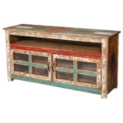 Crafters And Weavers Rustic Solid Wood TV Console