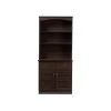 Wholesale Interiors Agni Buffet And Hutch Kitchen Cabinet, Dark Brown