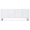 Zuri Furniture 70.6" Modern Neve Buffet White Lacquer Polished Stainless Steel Legs
