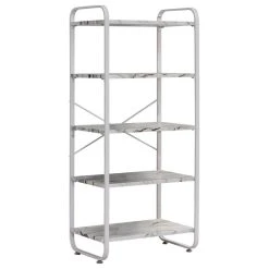 Pilaster Designs Liese White Transitional Freestanding 5 Tier Storage Organizer Unit
