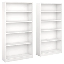 Bush Business Furniture Bush Furniture Universal 5 Shelf Bookcase In Pure White (Set Of 2)
