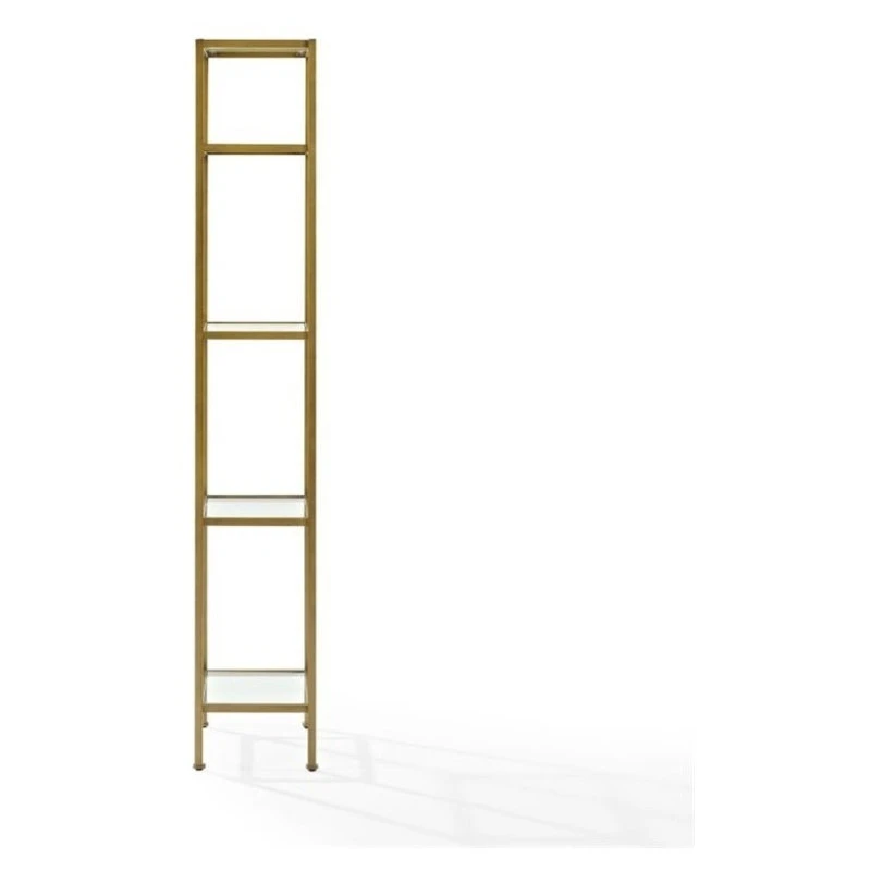 Pemberly Row Narrow Open Display Case In Gold - Image 4