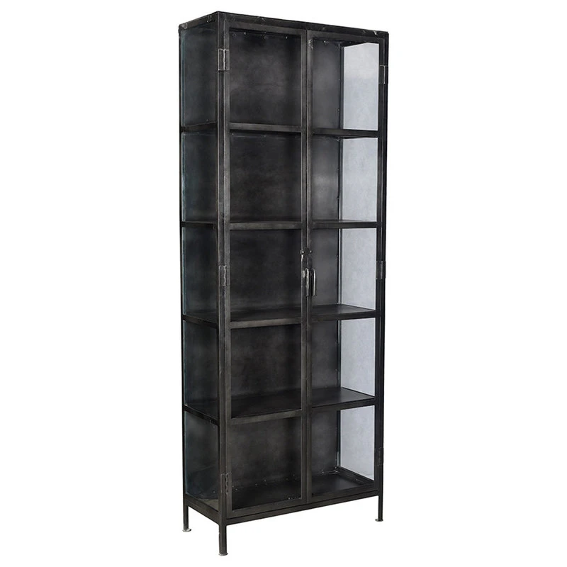MIX Industrial Iron And Glass Display Cabinet 1 MIX Industrial Iron And Glass Display Cabinet
