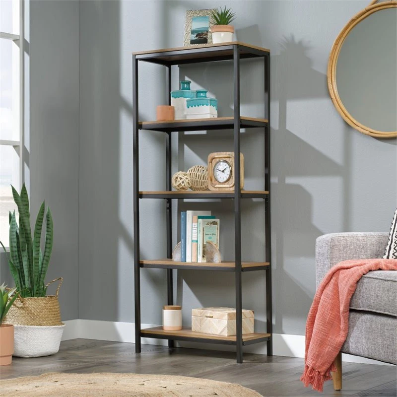 Sauder North Avenue Engineered Wood/Metal Bookcase In Sindoori Mango - Image 2