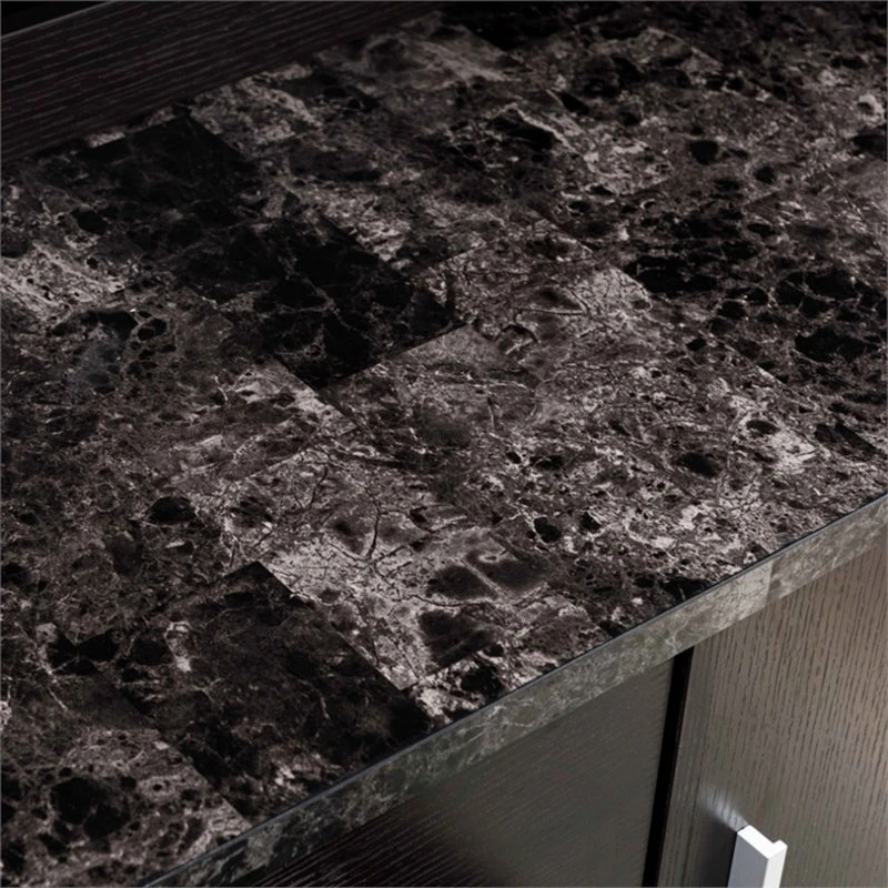 Smart Home Furniture 2-Drawer Wood Baker's Cabinet In Red Cocoa/Black - Image 4