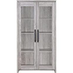 Bowery Hill Traditional 2 Door Wood Curio Cabinet In Grey -NovaSolo Shop 70d1cf9603bfbfea 2284 w800 h800 b1 p0