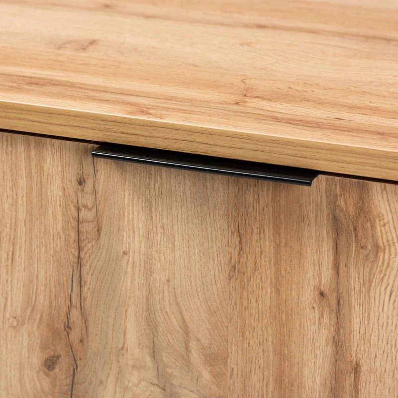 Baxton Studio Reid Industrial Sideboard Buffet - Oak, Black, 3-DRAWER 5 Baxton Studio Reid Industrial Sideboard Buffet - Oak, Black, 3-DRAWER - Image 5