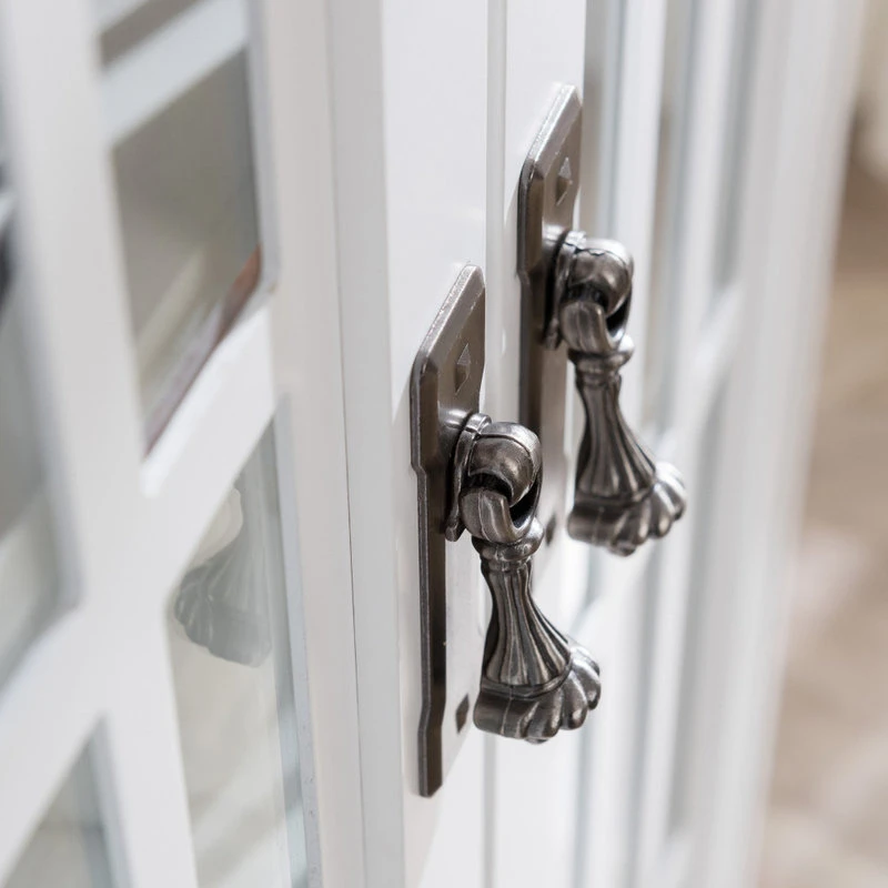 SEI Furniture White Display Cabinet With Windowpane Glass Doors - White - Image 4