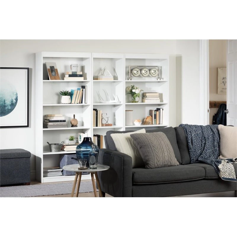 South Shore Furniture South Shore Axess 5-Shelf Narrow Bookcase In Pure White - Image 4