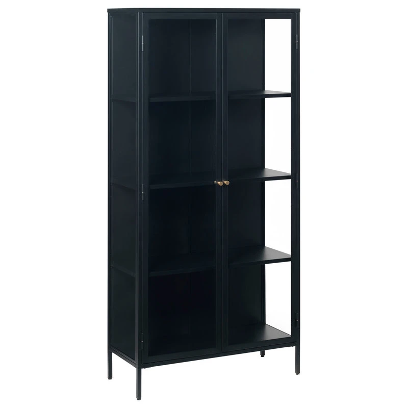Unique Furniture Glass & Metal Display Cabinet, Tall 2 Unique Furniture Glass & Metal Display Cabinet, Tall - Image 2