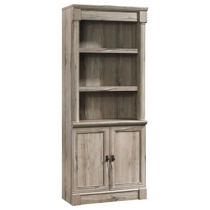 Sauder Palladia Engineered Wood And Metal 3-Shelf Bookcase In Split Oak 1 Sauder Palladia Engineered Wood And Metal 3-Shelf Bookcase In Split Oak