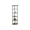 Bowery Hill 5 Shelf Wooden Corner Bookcase In Mahogany