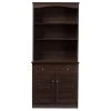 Wholesale Interiors Agni Modern/Contemporary Dark Brown Buffet And Hutch Kitchen Cabinet