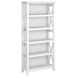 Bush Business Furniture Bush Furniture Key West 5 Shelf Bookcase In Pure White Oak