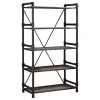 Acme Furniture Caitlin Bookshelf, Rustic Oak And Black Finish