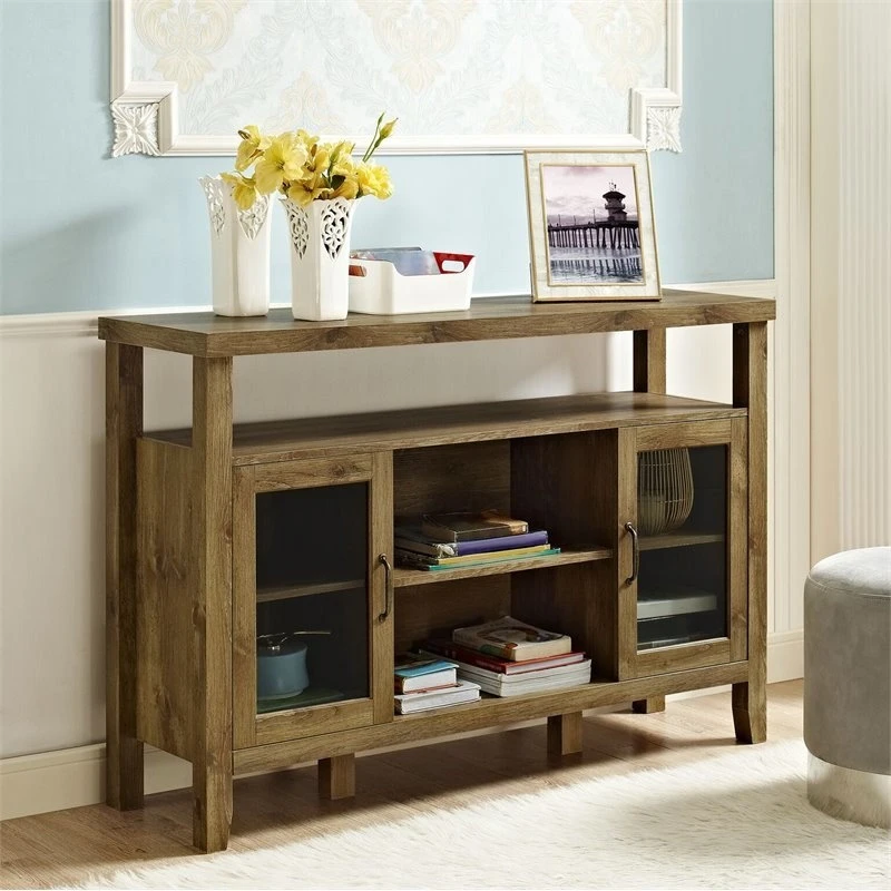 Pemberly Row 52" Wood Console High Boy Buffet In Barnwood 2 Pemberly Row 52" Wood Console High Boy Buffet In Barnwood - Image 2