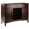 Winsome Gordon Transitional Solid Wood Wine Rack Buffet In Cappuccino