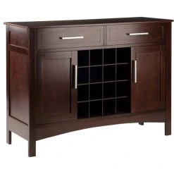 Winsome Gordon Transitional Solid Wood Wine Rack Buffet In Cappuccino