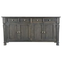 Moti Carmenita 4 Door Sideboard, Gray Finish With Nickle Knob