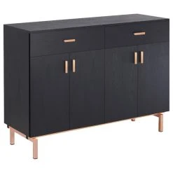 Furniture Of America E-Commerce By Enitial Lab Kaile Contemporary Dining Server, Black And Rose Gold