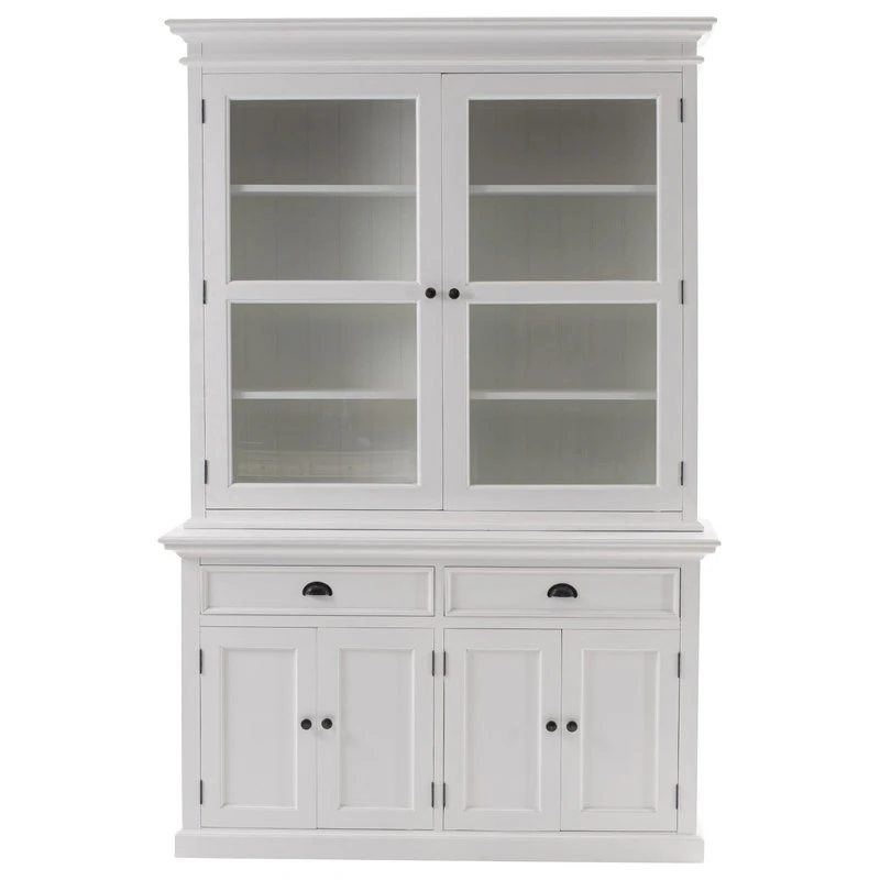 HomeRoots Furniture Classic White Glass Display Hutch