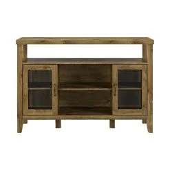 Walker Edison 52" Wood Console High Boy Buffet, Barnwood