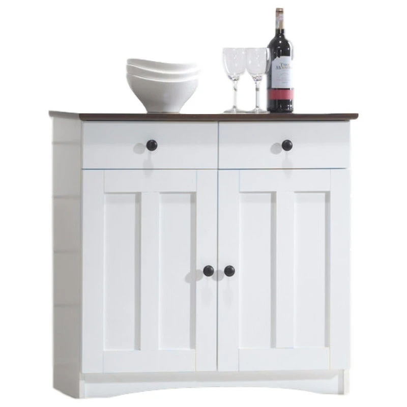 Baxton Studio Lauren White And Dark Brown Buffet Kitchen Cabinet, 2 Doors And 2 Drawers - Image 2
