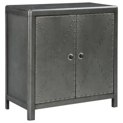Ashley Furniture Industries Ashley Rock Ridge 2 Door Accent Cabinet In Antique Gunmetal