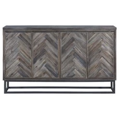 Coast To Coast Imports, LLC Aspen Court 4-Door Media Credenza, Aspen Court Herringbone